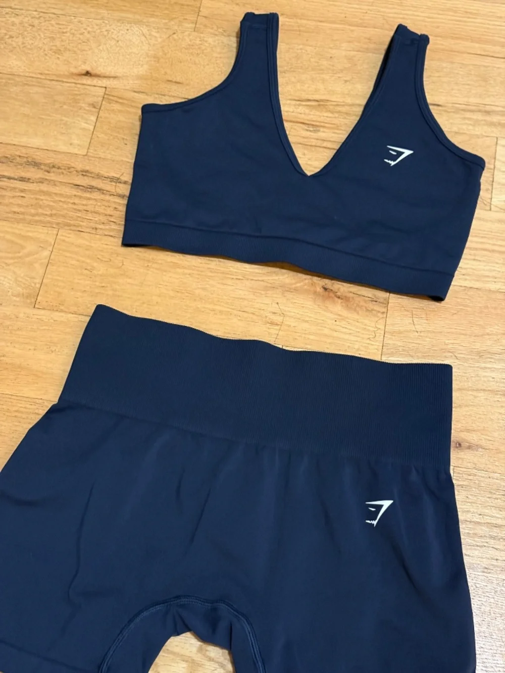 Gymshark Everyday Seamless Set Navy Sports Bra S & Shorts M Bundle